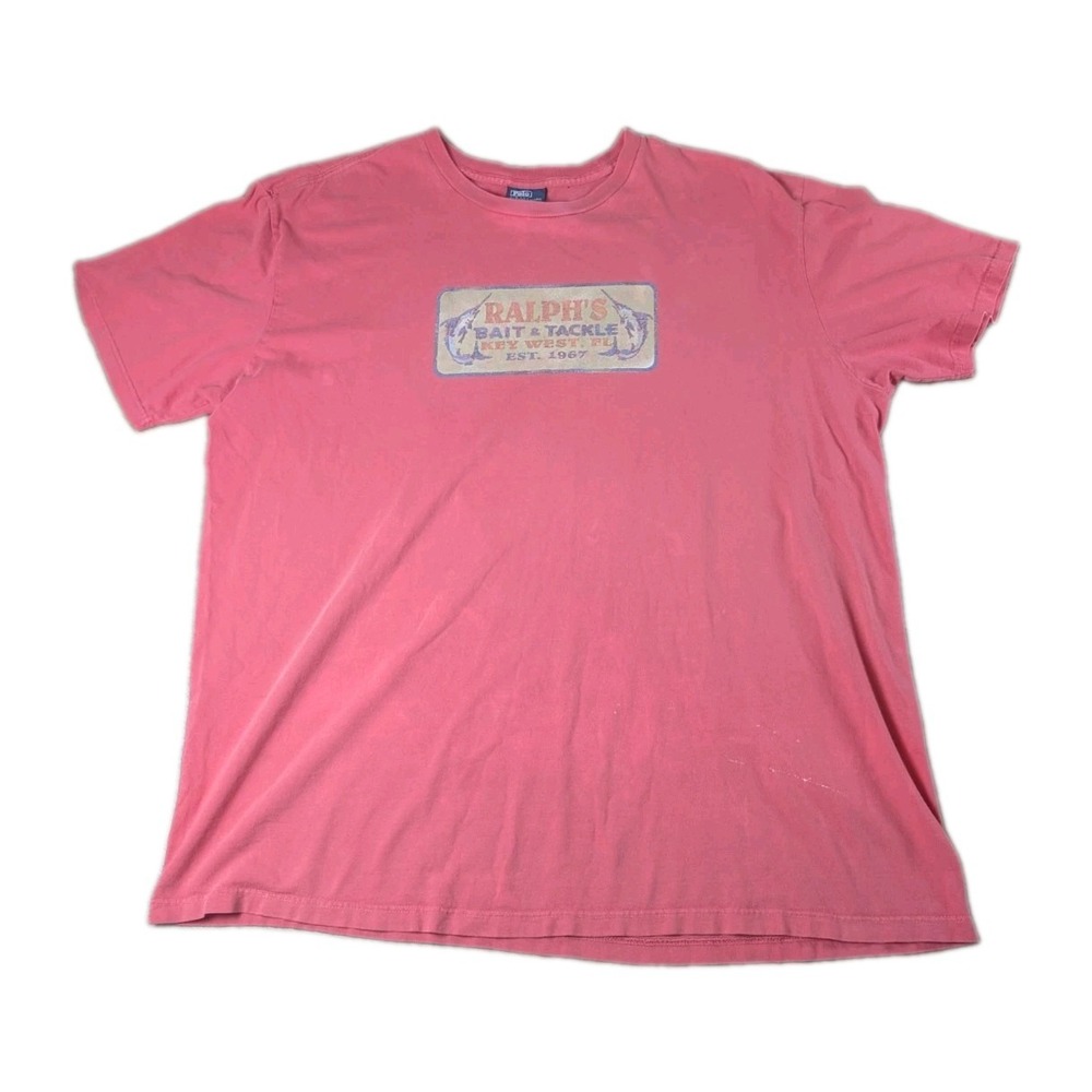 Vintage Polo Ralph Lauren Ralph's Bait & Tackle Key West FL Graphic T-Shirt Pink